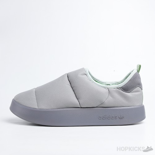 Adidas Puffylette Charcoal Solid Grey Linen Green Magic Lime (Dot Perfect)